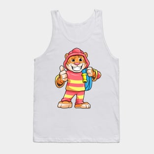 Tiger as a firefighter with a hose Tank Top